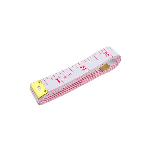 GDMINLO Tape Measure Double Scale Body Sewing Soft Flexible Tailor Craft Vinyl Ruler for Weight Loss Medical Body Measurement, Has Centimetre Scale on Reverse Side 60-inch（Red on White）