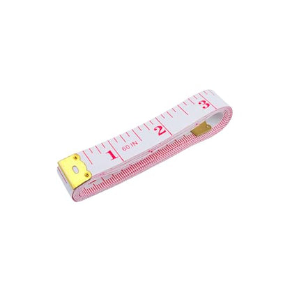 GDMINLO Tape Measure Double Scale Body Sewing Soft Flexible Tailor Craft Vinyl Ruler for Weight Loss Medical Body Measurement, Has Centimetre Scale on Reverse Side 60-inch（Red on White）