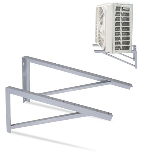 Cambridge 30" Steel Wall Mounted Brackets for Mini Split Type AC - 600 lbs. Capacity, Powder Coated 10 Gauge Steel Triangle Brackets for Condenser or Heat Pump, 2 Pieces - size: 30" x 16" x 1.5"
