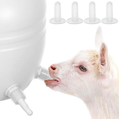 Totority Goat Bottle Nipples 6 Pack Sheep Feeder Nipple Replacements for Lambs Calves and Newborn Livestock Silicone Nursing Bottle Teats with Milk Flow Valve for Barn Feeding