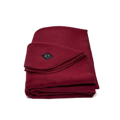 Arcturus Military Wool Blanket - Warm, Thick, Washable - Great for Outdoors, Camping, Stadium Blanket, Picnics, Travel - Car & Bushcraft Survival Kits - color: Wine