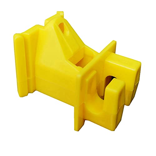 QMARK 25 Pack Electric Fence Wood Post, Nail on Insulators, Nail In Insulators, 1-1/2 Inch Extender Wood Post Insulators with Nails - Yellow (25 Pack)
