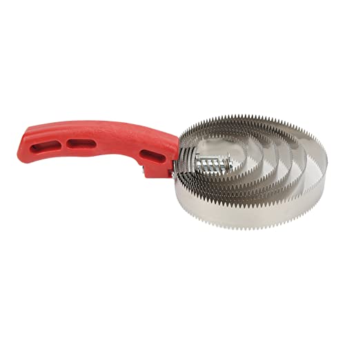 Cow Curry Comb, 6 Turn Stainless Steel Horse Brush with Ergonomic ABS Handle, for Itch Relief and Grooming Horses Sheep Cats Dogs