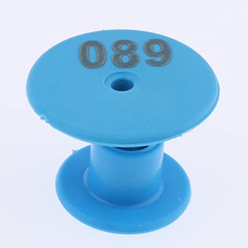 Baosity 100PCS Small Numbered Livestock Ear Tag for Pig, Blue