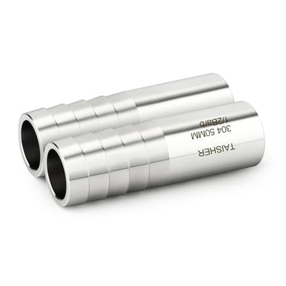 TAISHER 5PCS 304 Stainless Steel Pipe Fittings, 1/2" Barb, 2" Length Weld Nipple Cast Pipe - size: 1/2" Barb(2" Length)