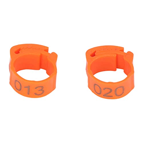 50PCS Pet Leg Rings Numbered Clip On Identification Bands, Reusable Bird Leg Rings for Chickens Ducks Pigeons Geese, Adjustable Plastic Leg Bands with Numbers 1-50 for Easy Anima