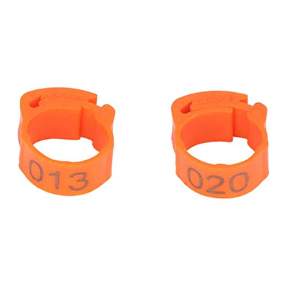 50PCS Pet Leg Rings Numbered Clip On Identification Bands, Reusable Bird Leg Rings for Chickens Ducks Pigeons Geese, Adjustable Plastic Leg Bands with Numbers 1-50 for Easy Anima