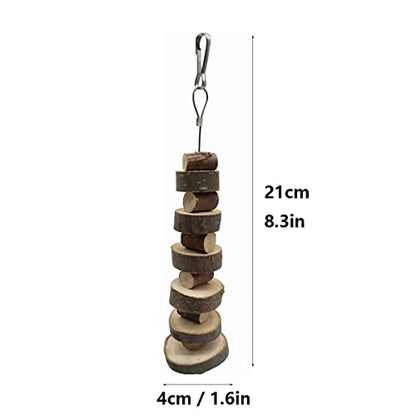 LWINGFLYER 6pcs Small Animal Chews Toy Natural Apple Wood Block Cage Hanging Molars Treats Snack for Hamsters Rabbits Bunny Bird Parrots Chinchilla Guinea Pig Gerbils Squirrels - color: 6pcs Natural Apple Wood