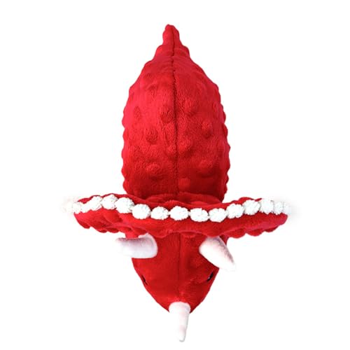Squeaky Dog Toys Plush Dog Toy with Crinkle Paper Stuffed Durable Dog Chew Toys for Small Middle and Large Dogs Triceratops Red - color: Triceratops Red