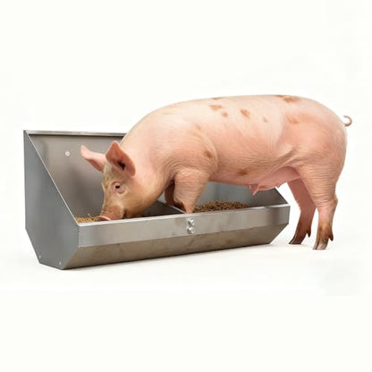 Heavy-Duty Weatherproof Pig Feeders & Waterers - 2.3ft Stainless Steel Troughs for Farm, Yard, Sheds & Pasture - Large Capacity Poultry Feed Stations, 0.7m - size: 0.7m/2.3ft - 2bit
