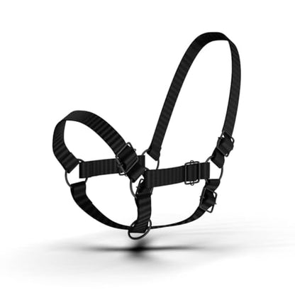 HADZAM Adjustable Nylon Cow Halter | Calf Halter one Halter for (1 Year to Full Size) Easy Adjustable Straps elimates the Need of Ill-Fitting Cattle Halter - color: BLACK