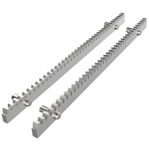 Blütezeit Galvanized Steel Gear Rack 8mm Thickness 1.64ft 2 Pieces Including Mounting Hardware Total 3.28 Feet Teeth Track for Sliding Gate Operator - size: 2-Pack Racks