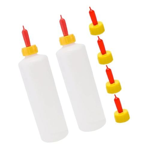 2sets Replaceable Lamb Feeding Bottle Goat Milk Bottle Sturdy Livestock Milk Feeders Easy Cleaning