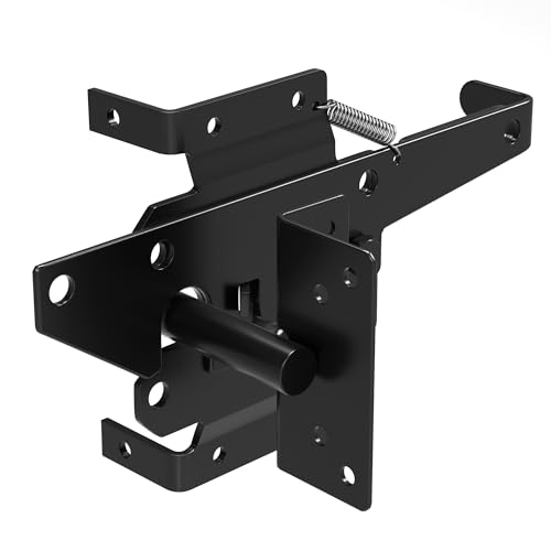 Self-Locking Gate Latch Heavy Duty: 304 Stainless Steel Automatic Gravity Lever - Post Mount Gate Lock for Wood/PVC/Vinyl Fence - Door Latch Hardware for Secure Pool/Outdoor Yard/Garden Gates - size: 1 Pack