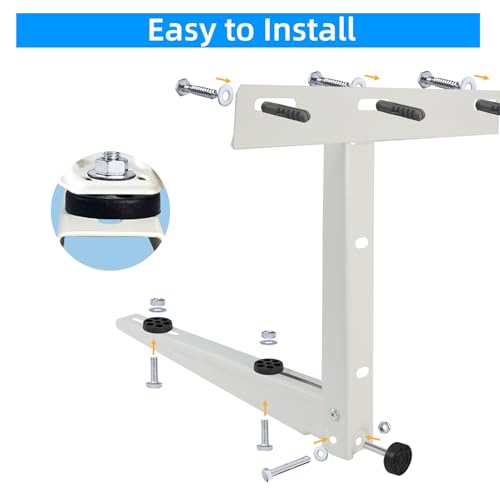 Qualward Mini Split Wall Mounting Bracket for Universal Ductless Air Conditioners, Heavy Duty Support Bracket for AC, Heat Pumps Compressors 7000-18000 BTU - size: 7000-18000 Btu