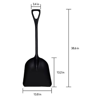 Remco Hygienic Square Point Shovel, Polypropylene Blade, 28 in L, Black Polypropylene Handle 69829-1 Each - color: Black, size: 14 inch Blade