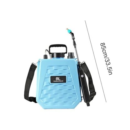 Electric Sprayer | Backpack Can Rechargeable - Battery Power Sprayer with Adjustable Shoulder Strap,for Farm Lawn Yard Backyard Agriculture Plant Outdoor Home - color: 9L sky blue