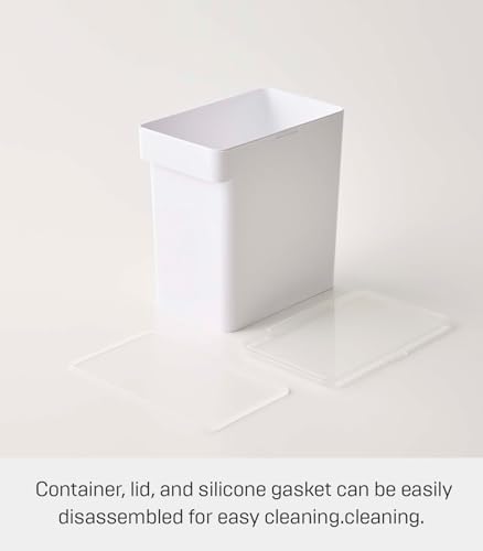Yamazaki Home Airtight Pet Food Storage Container - Cat and Dog Food Holder Bin with Transparent Lid and Handle PolypropyleneLargeWhite - color: White, size: Large