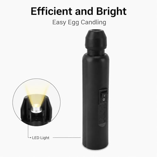 Egg Candler Professional USB Rechargeable Soft Cold Light, Portable ABS Egg Hatching Tester Lamp - Even 360 Degree Illumination, USB Charging, Science Experiment Use