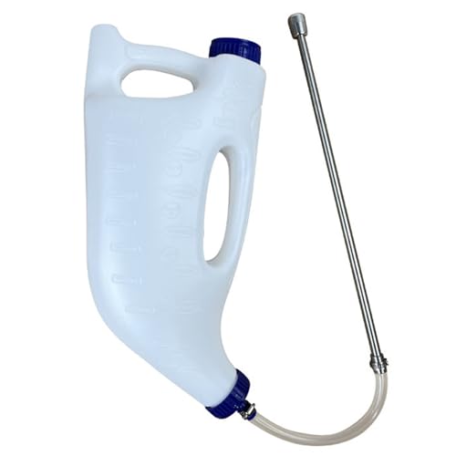 4L Large Calf Tube Feeder with Stainless Steel Tube & Dual Handles, Calf Bottle for Easy Milk Feeding, Goat and Lamb Nursing Bottle, Farm Tool, Livestock