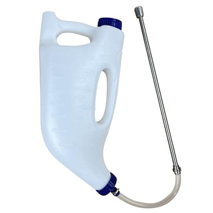 4L Large Calf Tube Feeder with Stainless Steel Tube & Dual Handles, Calf Bottle for Easy Milk Feeding, Goat and Lamb Nursing Bottle, Farm Tool, Livestock