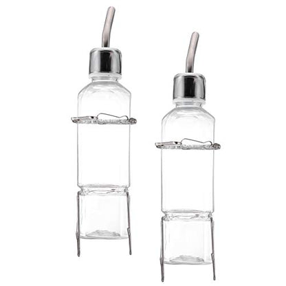 Mipcase 2pcs Pet Water Fountain Plastic Hanging Dispenser for Guinea Pigs and Animals Leakproof Easy to Install Convenient Pet Supply - color: Transparent, size: 5.2X5.2X17CM