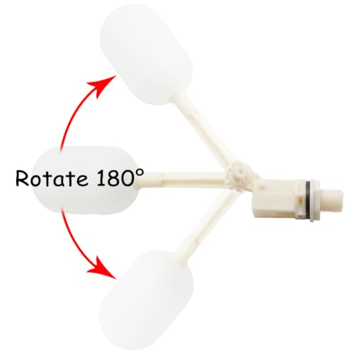 Uenede 2PCS Float Ball Valve DN20 3/4" Male Thread PE Floating Ball ABS Valve Automatic Switch for Pool, Livestock Water Trough, Aquariums, Aquaculture, Hydroponics and Reservoir Water Level Control