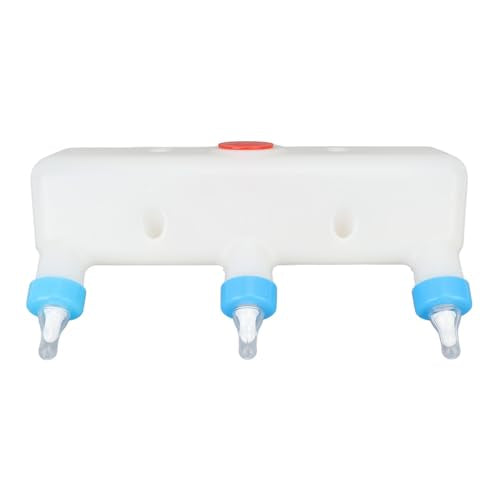 GLOGLOW 3 Head Small Animal Milk Feeder, Piglet Milk Bottle Lamb Milk Feeder Goat Feeder with Silicone Nipple for Puppy Kitten Feeding Farm Drinking Equipment