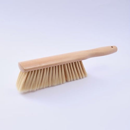 Foxtail (Fox Tail) Bench Brush for Construction Cleanup and Tile Finishing - Heavy-Duty Wooden Handle, Wide Sweep, Hang Loop, 14-Inch, Also for Woodworking and Retail Counters