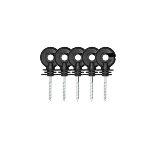 Electric Fencing Ring Insulators Electric Fence Insulators Screw in for Wood Post Easy Install Ranch Farm Fencing Supplies All Weather(5pcs) - color: 5pcs