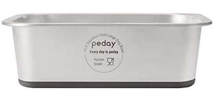 PEDAY 1.2 Gallon Large Dog Water Bowl, 18/8 Human Grade Stainless Steel - Silver Nonslip - color: Silver, Nonsilp, size: 1.2 gallon