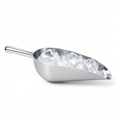 Heavy-Duty Cast Aluminum Kitchen Scoop - Rust-Proof, Ergonomic S-Handle Ice Cube Endurance Scoopfor Ice, Candy, Popcorn, Coffee Beans, Flour & Pet Food - Commercial-Grade Durable Design (M（12oz）) - size: M（12oz）
