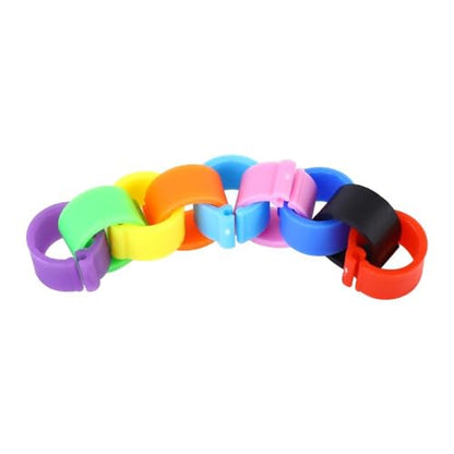 generic 100 Pcs Poultry Leg Rings, 10 Colors Poultry Foot Rings Bird Identification Leg Bands Clip-on Rings for Birds, Ducks and Chickens Diameter 8 MM(Multicolor)