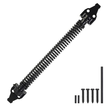 14" Gate Spring Self Closing, Heavy Duty Black Door Closer Spring, Adjustable Tensioner Automatic Outdoor Gate Closure, Gate Spring Hardware for Wooden and Vinyl Fence, 1 Pack - size: 14 Inch