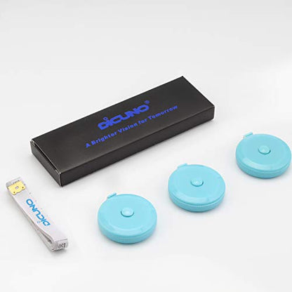 DiCUNO 60-Inch 1.5 Meter Soft and Retractable Tape Body Tailor Sewing Craft Cloth Dieting Measuring Tape (3 Pcs of Sky-Blue) - color: Sky Blue*3pcs