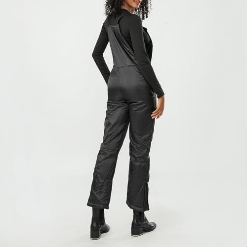Yoawdats Women's Ski Snow Bibs Pants Insulated Water Resistant Winter Skiing Overalls Ripstop Windproof Snowboard Jumpsuits - color: Black, size: X-Large