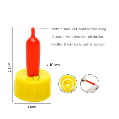Goat Feeding Bottle Set, 2Pcs 400 ml Lamb Nursing Bottles with 10Pcs Pritchard Nipples, Livestock Baby Bottle for Feeding Sheep Goat Lamb Puppy, Plastic and Silicone Material