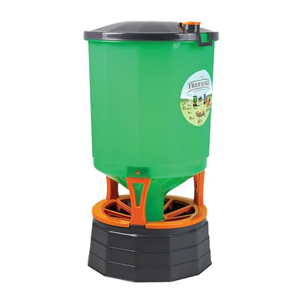 Stromberg's High Capacity Silo Poultry Feeder, 65 lb, Translucent Body, Easy to Clean, Feed Saver Grill, Elevated 6" Stand, Large Lid for Easy Filling, Durable & Efficient Design for Backyard & Farm