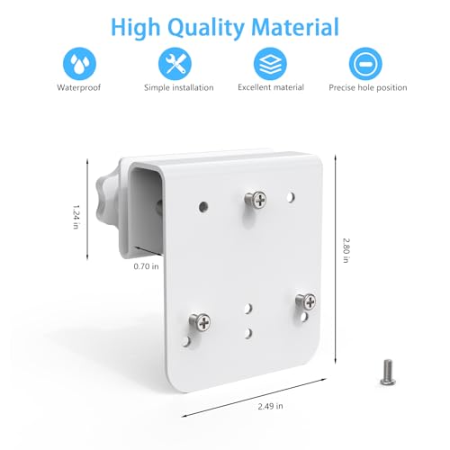 Gutter Mount for AOSU Solar Security Cameras Outdoor Wireless(SolarCam D1 Classic) and ANSQUE Security Cameras Wireless Outdoor (GU01/SA01)（1pack,White）