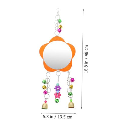 VICASKY 1pc Chicken Mirror Toy Beak Grinding Swing Mirror for Hen Coop Playtime and Cage Decoration Easy to Install for Birds and Livestock