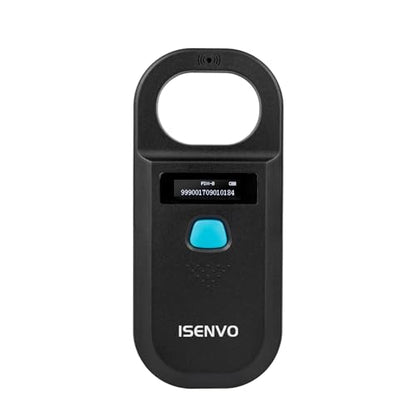 Pet Microchip Scanner Rechargeable RFID EMID Micro Chip Reader Scanner 134.2kHz 125kHz 15 Digits Pet Chip ID Scanner for Animal/Pets/Pigs/Dogs/Cats (190A)