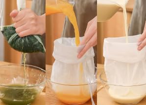 2 Pack 100 Mesh Food Grade Filter Bags - Reusable Fine Mesh Strainer Bag for Nut Milk, Soy Milk, Cold Brew Coffee, Greek Yogurt & Cheese Straining - Durable Nylon Food Strainer with Drawstring