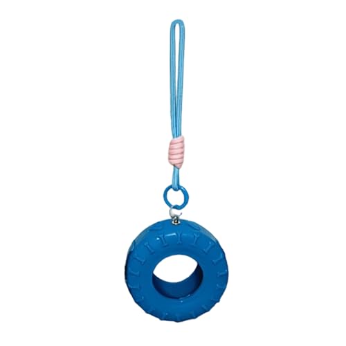 Silicones Tire Swing Toy with Adjustable Chain Fun Silicones Tire Hammock Toy for Small Pet Cage Entertainment - color: Blue