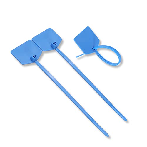 Waterproof Shipping Tags - Self Locking Nylon Writable Marker Ties for Luggage Identification, Plastic Straps Label Mark, Seal Zip Tie for Labeling - 100pcs (Blue) - color: Blue