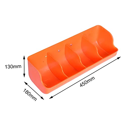 Piglet Feed Trough for Sow Milk and Water Supply - Piglet Waterer and Milk Feeder for Piglet Rearing Equipment- 4 Slot Orange