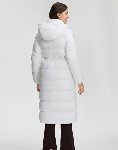 Pioneer Camp Women's Thickened Long Down Jacket 650+ Fill Power Puffer Jacket Winter Coat Parka Jacket with Hood - color: White, size: Medium