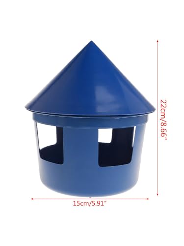 Automatic Poultry Feeder, 5-Port, No Waste Chicken Food Dispenser, Food Grade PP Material, Feeding Station with Cover for Sand or Feed
