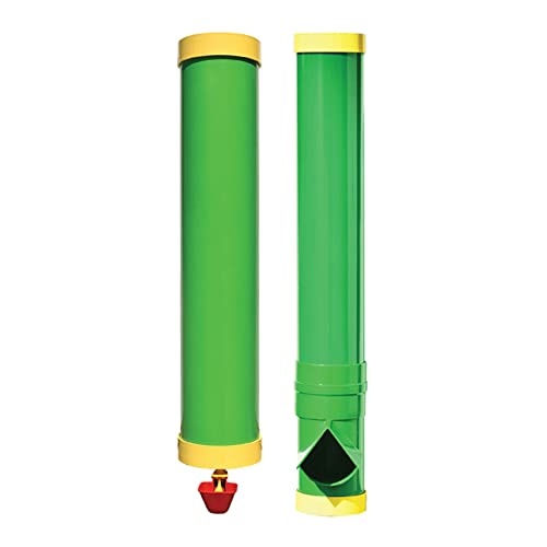 Rugged Ranch 2-Gallon Poultry Waterer & 10-Lb Feeder Combo for Chicken Coops, Green - Outside-Mount Design, Weather-Resistant, Easy Refill Access & Rain Shield to Help Keep Feed Dry