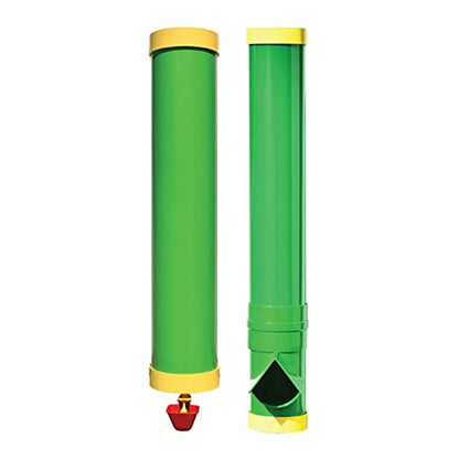 Rugged Ranch 2-Gallon Poultry Waterer & 10-Lb Feeder Combo for Chicken Coops, Green - Outside-Mount Design, Weather-Resistant, Easy Refill Access & Rain Shield to Help Keep Feed Dry