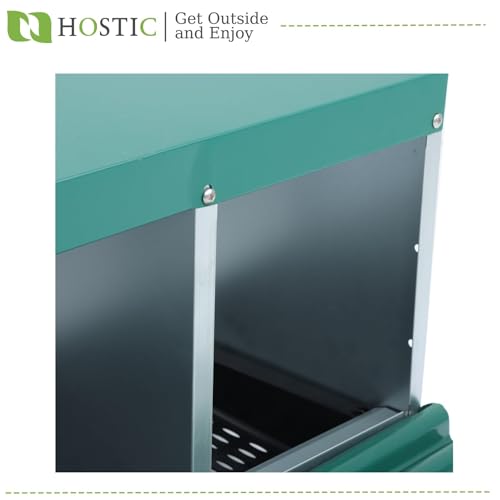 HOSTIC 4 Hole Chicken Nesting Box for Laying Egg Coop Compartment Galvanized Stainless Steel and Plastic Nest